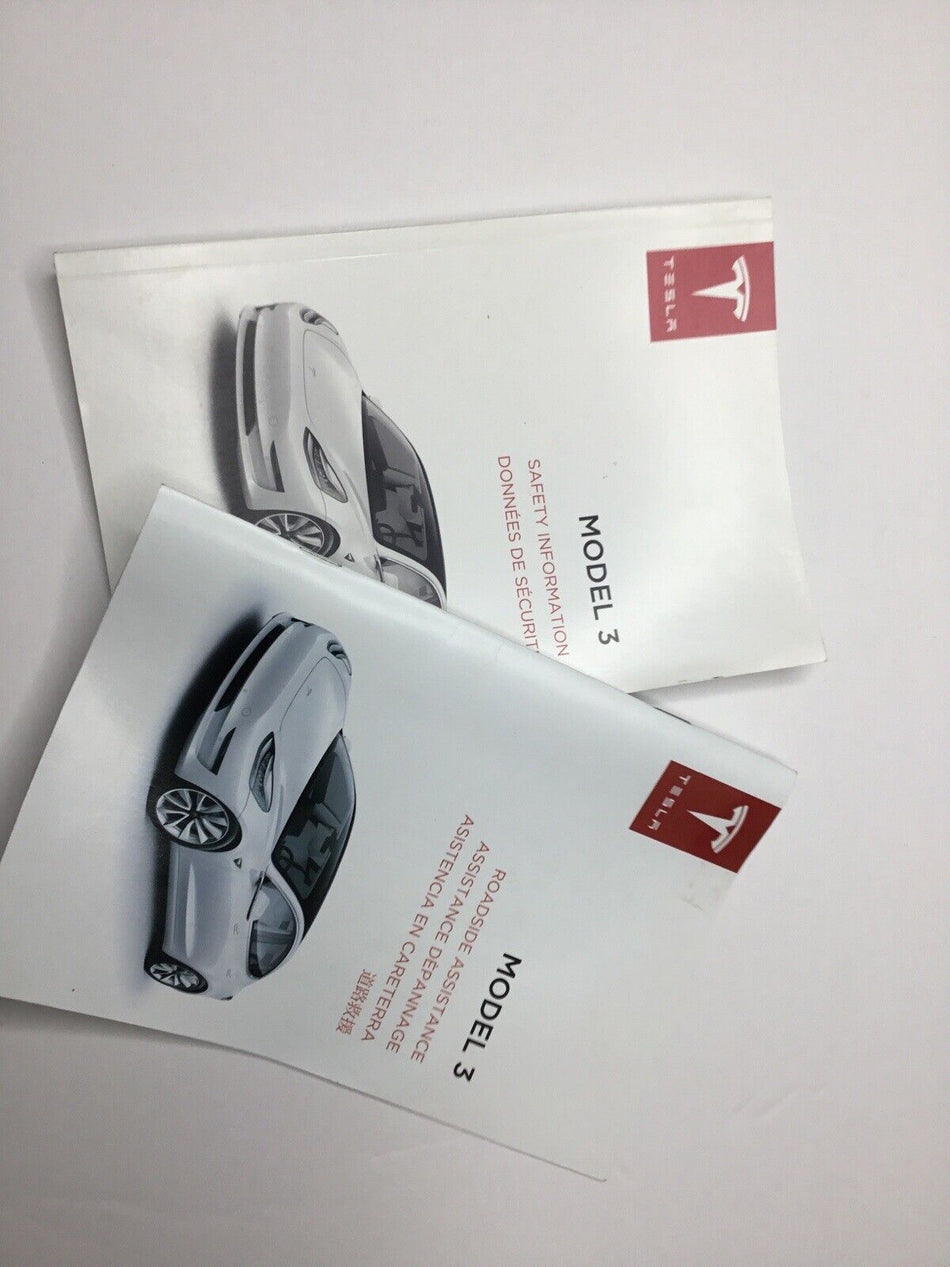 Tesla Model 3 Safety Information Manual Handbook Book (2ct) OEM!!!